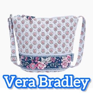 NWT VERA BRADLEY MAGNIFIQUE LEAF PATTERN BUCKET CROSSBODY